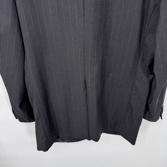 Hickey Freeman Boardroom Blazer Jacket Mens 48 Long Black Gray Pinstripe Wool - Picture 7 of 10